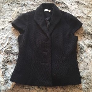 Cap sleeve black knit blazer